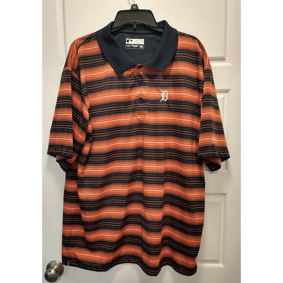 MLB Genuine Merchandise Detroit Tigers Polo. Men's XL. Orange/Blue. - Picture 1 of 7